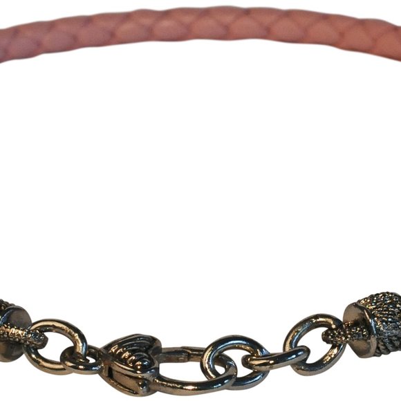 2PCS,  LEATHER NECKLACE WITH SILVER HEART ENHANCER - Picture 4 of 8